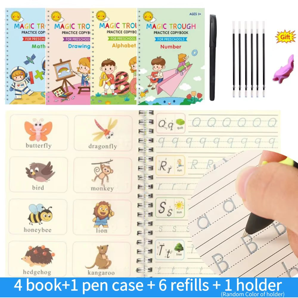 English Copy Books Pen Magic Copy Book Practice Copybook for Calligraphy Children'S Copybook Kids Practice Book Magic Word Book