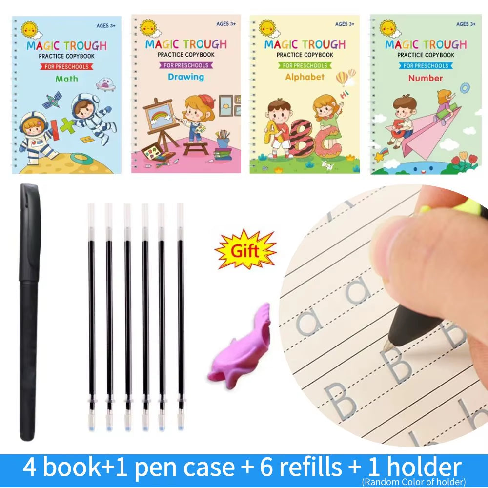 English Copy Books Pen Magic Copy Book Practice Copybook for Calligraphy Children'S Copybook Kids Practice Book Magic Word Book